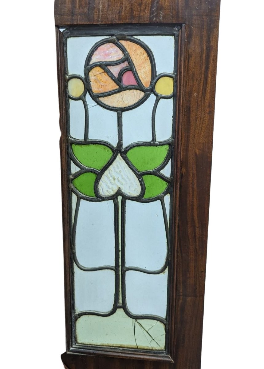 Secrétaire en palissandre Art nouveau aux vitraux-photo-7