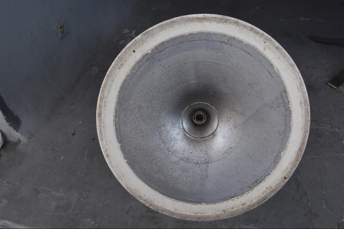 Vintage 1970 Brushed Metal And Marble Table O. Borsani-photo-2