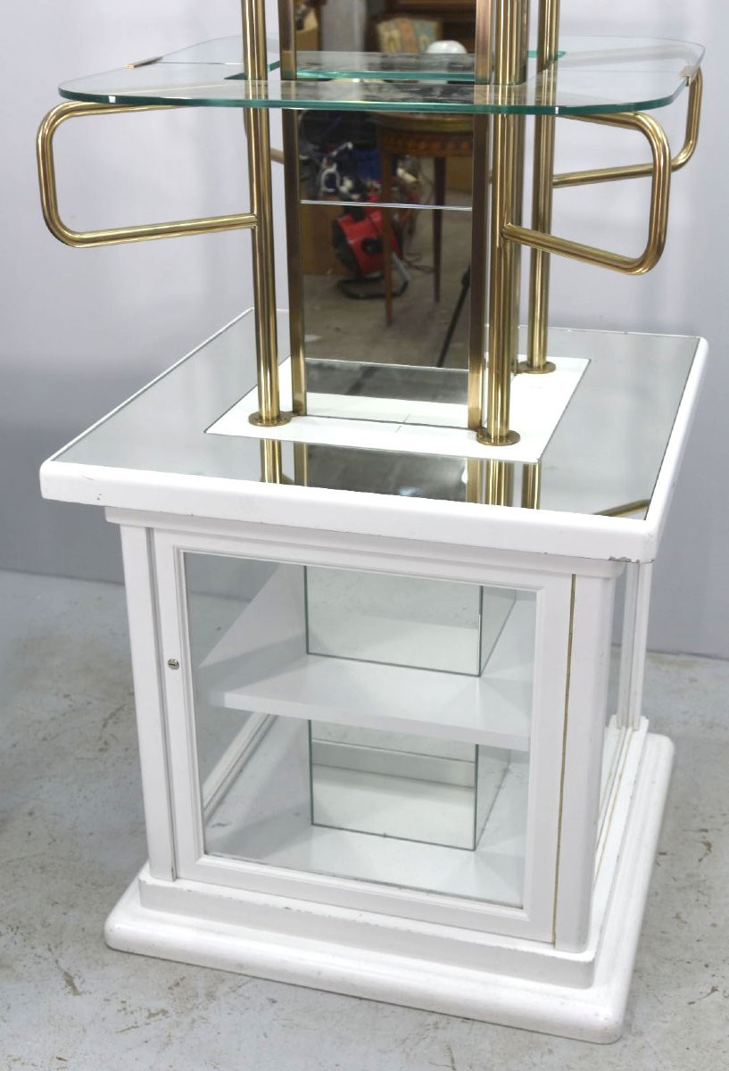 Vitrine étagère de magasin laiton et verre-photo-3