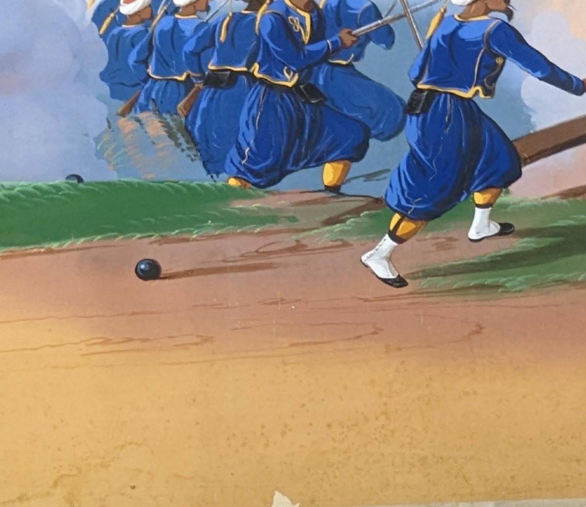 Papier peint marouflé sur toile scènes militaires XIXème-photo-2