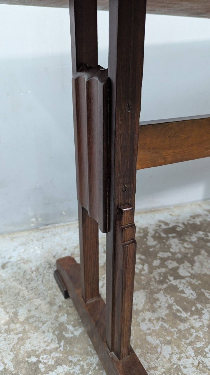 Pair Of 1930s Art Deco Bistro Tables In Marquetry And Black Opaline-photo-8
