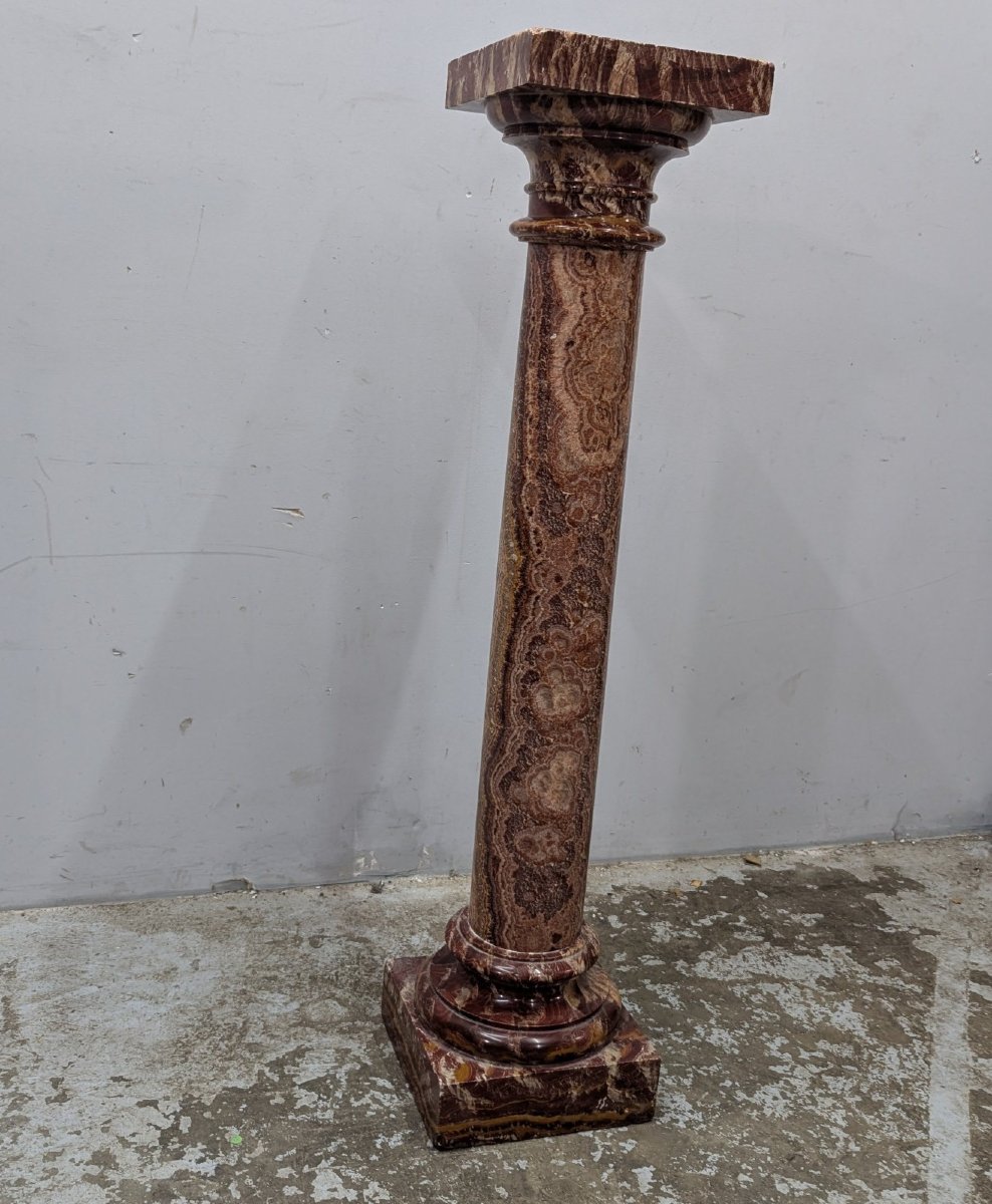 Colonne style Louis XVI marbre époque XIXème-photo-3