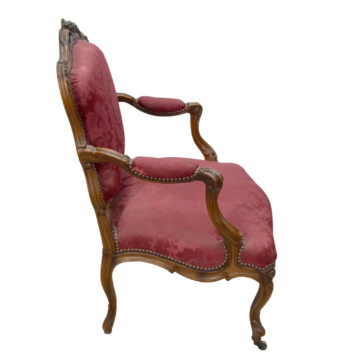 Fauteuils à la Reine de style Louis XV en noyer (paire)-photo-5