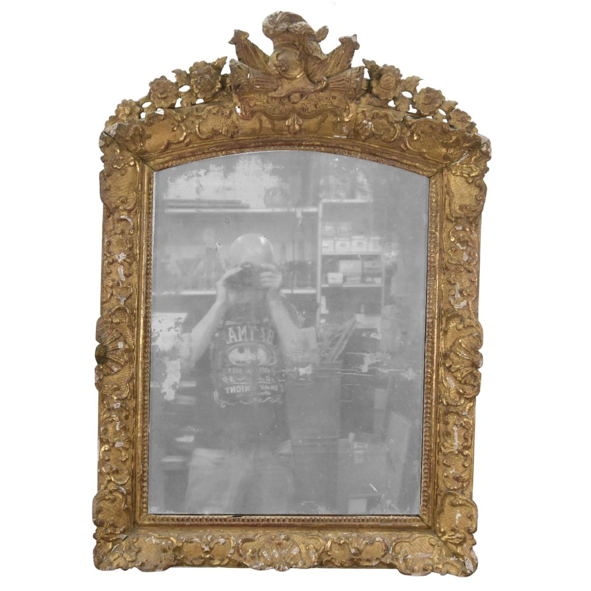 Miroir Régence en bois sculpté et doré époque XVIIIème
