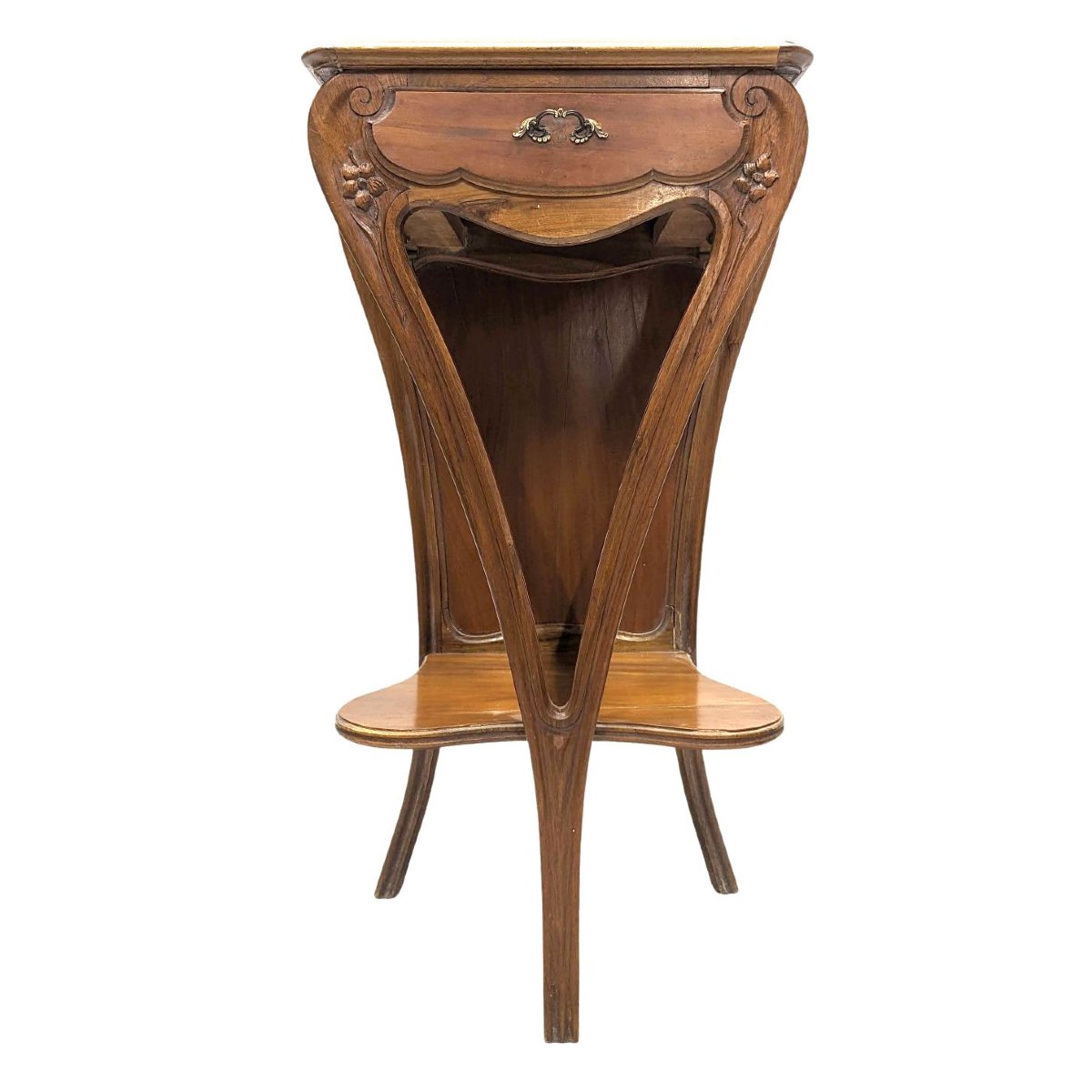 Chevet en noyer 1900 d'époque Art nouveau-photo-2