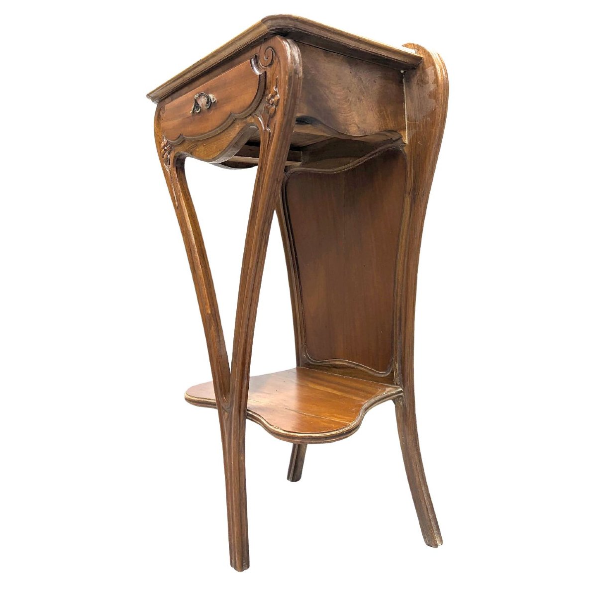Chevet en noyer 1900 d'époque Art nouveau-photo-3