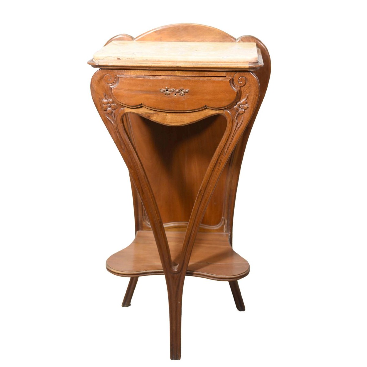 Chevet en noyer 1900 d'époque Art nouveau