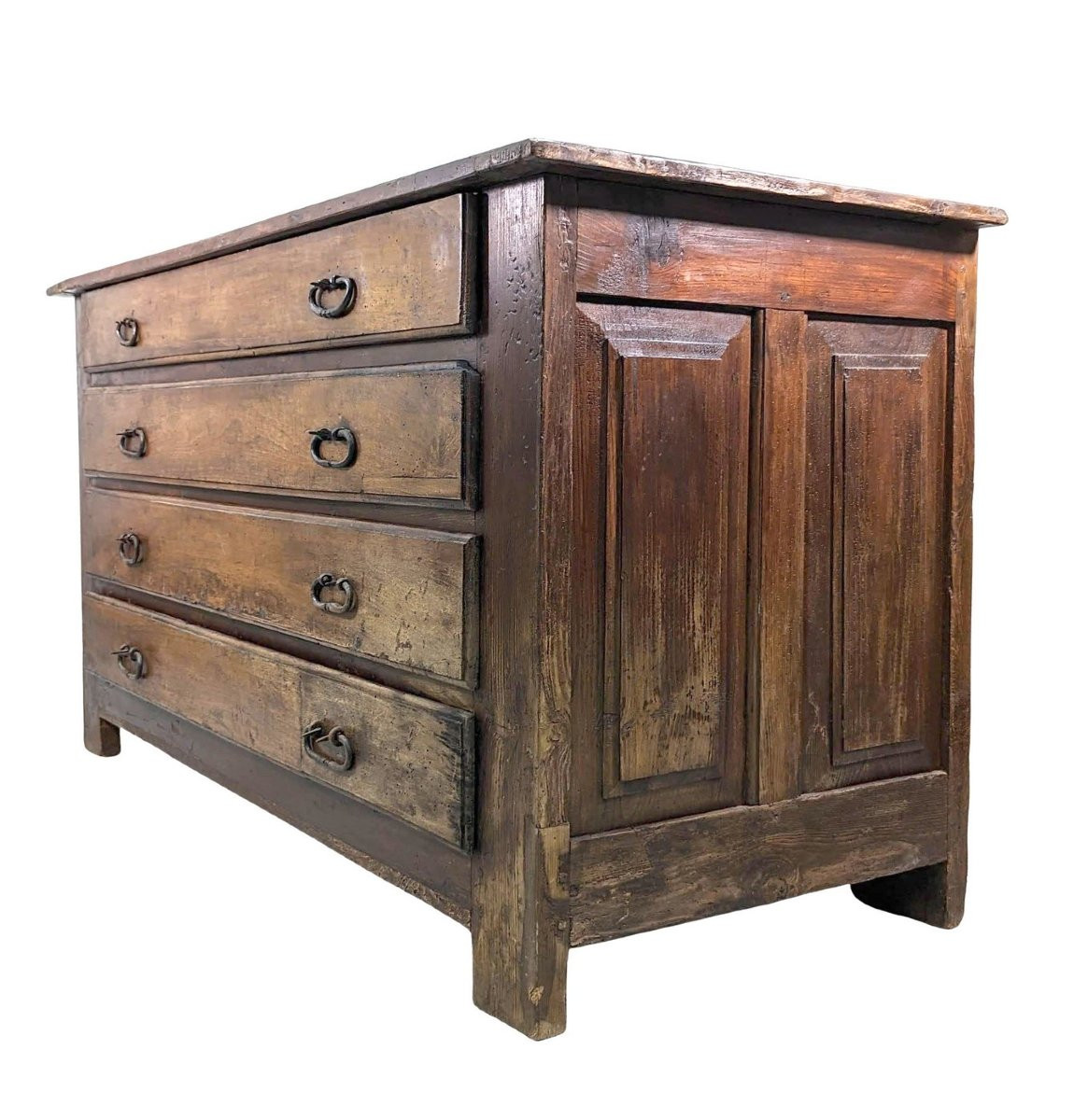 Commode rustique bois blanc début XIXème-photo-2