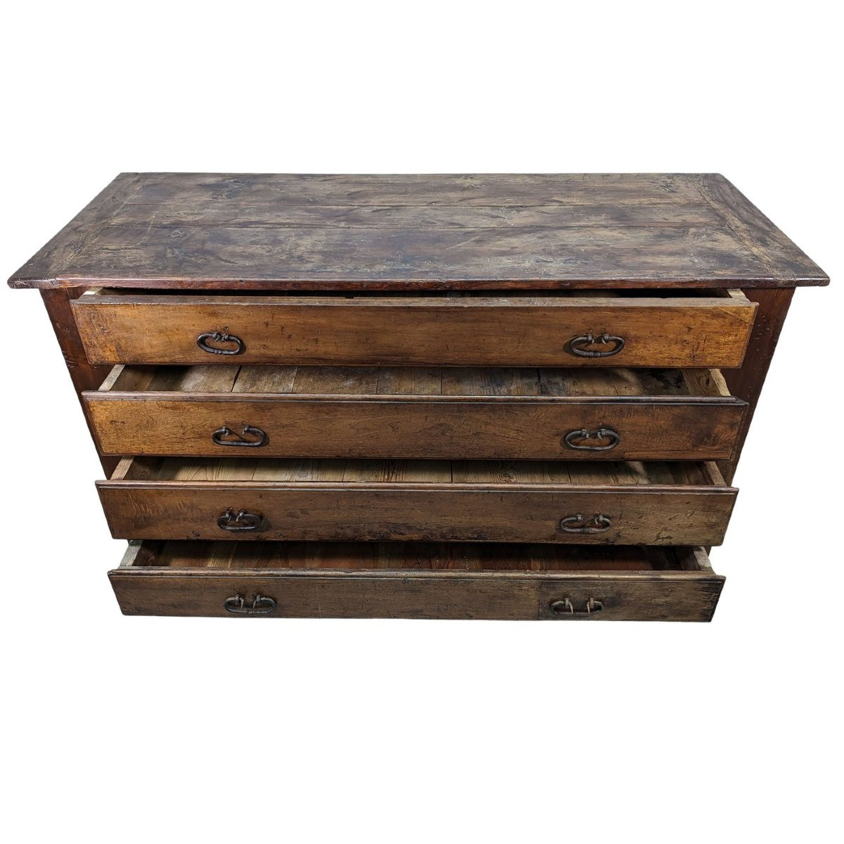 Commode rustique bois blanc début XIXème-photo-4