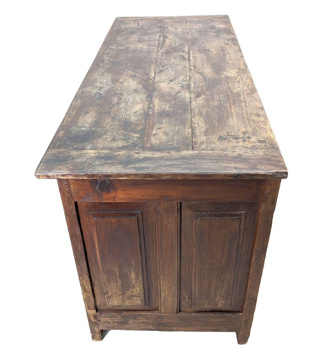 Commode rustique bois blanc début XIXème-photo-5