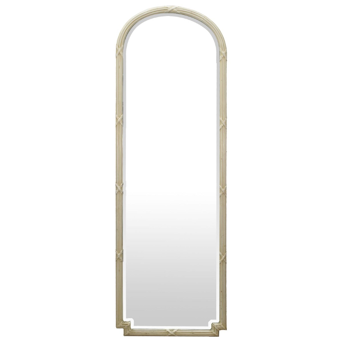 Grand miroir de magasin en bois laqué de style 1900