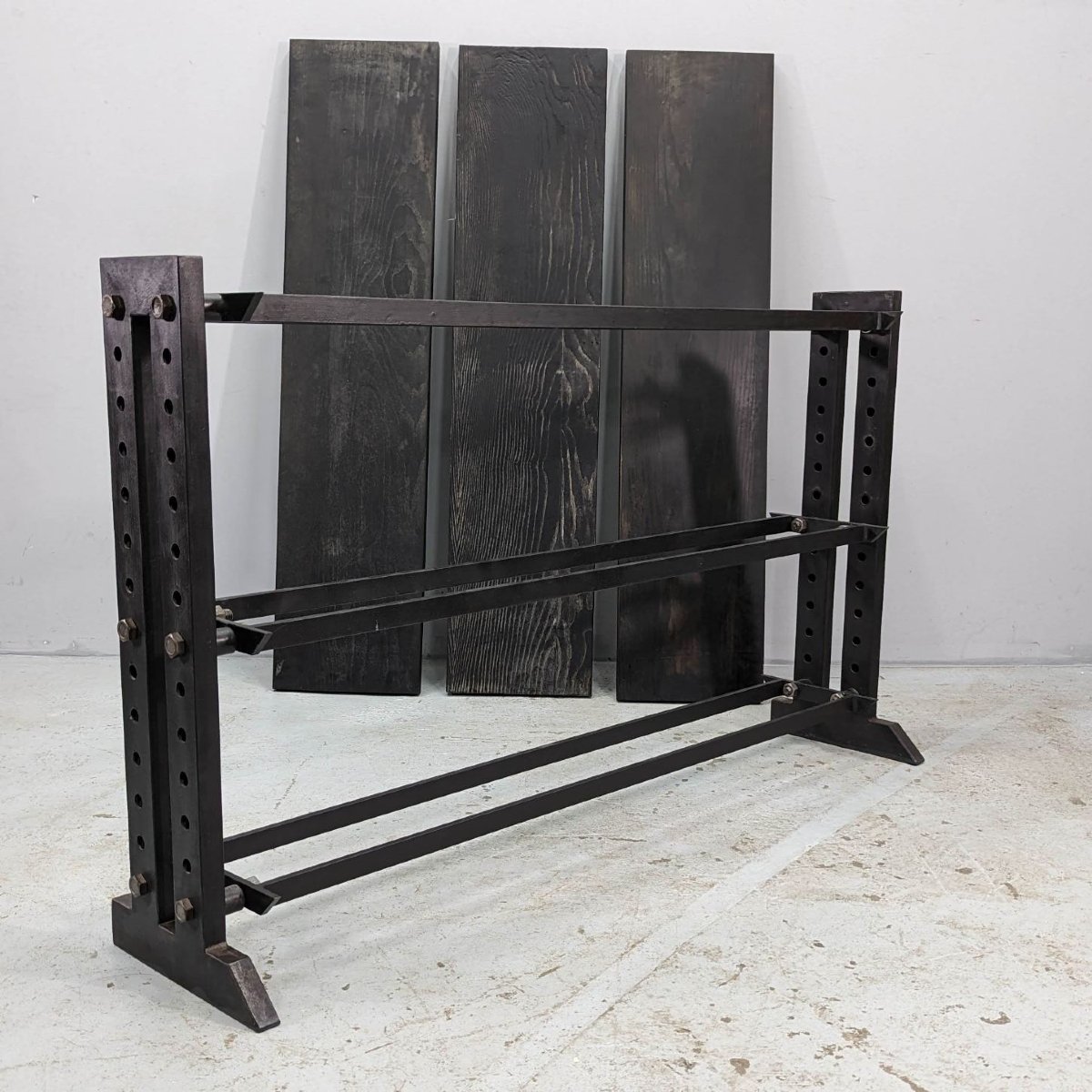 Console Iron Shelf Ceruse Oak Shelf-photo-3