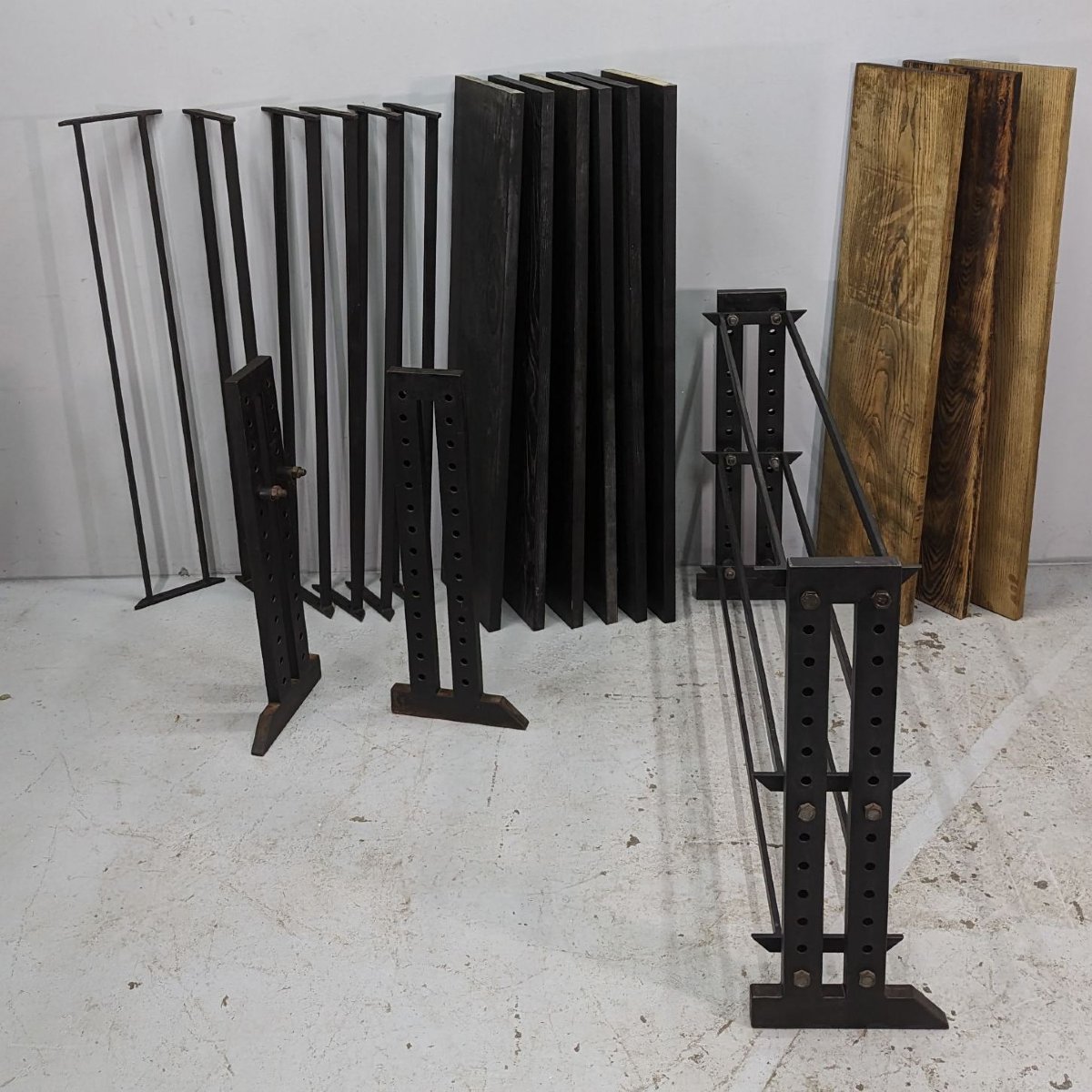 Console Iron Shelf Ceruse Oak Shelf-photo-5