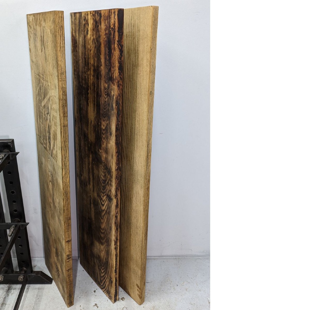Console Iron Shelf Ceruse Oak Shelf-photo-6
