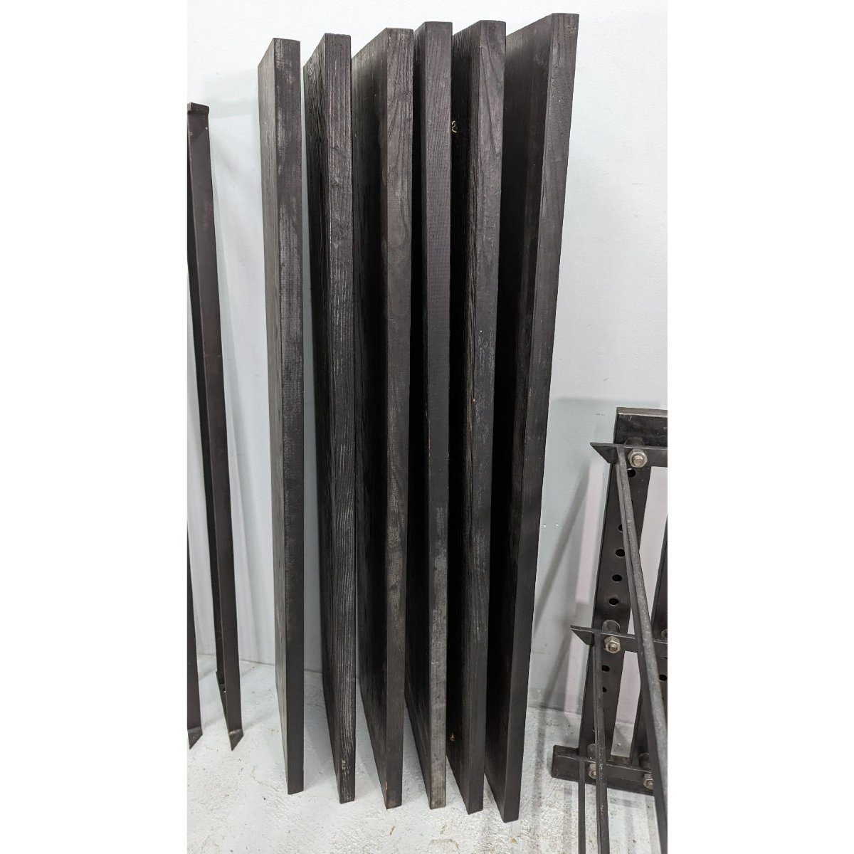 Console Iron Shelf Ceruse Oak Shelf-photo-7