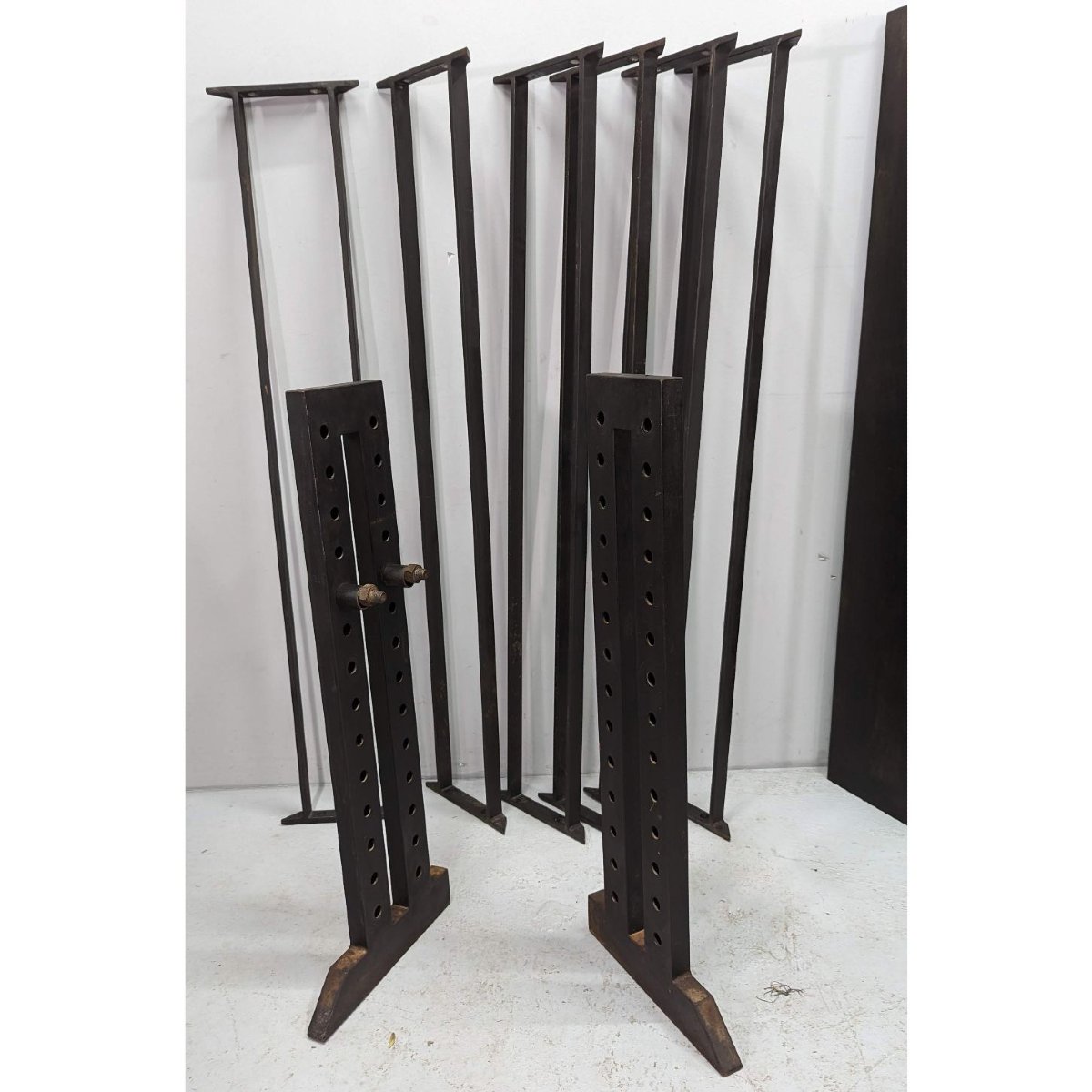 Console Iron Shelf Ceruse Oak Shelf-photo-8