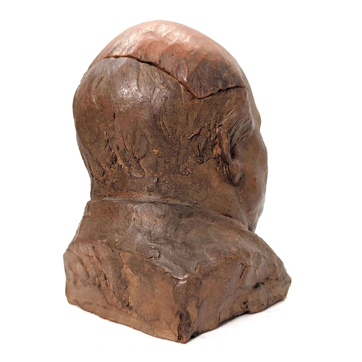 Terre cuite originale formant pot à tabac XIXème-photo-1