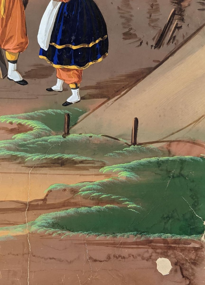 Papier peint marouflé sur toile scènes militaires XIXème-photo-2