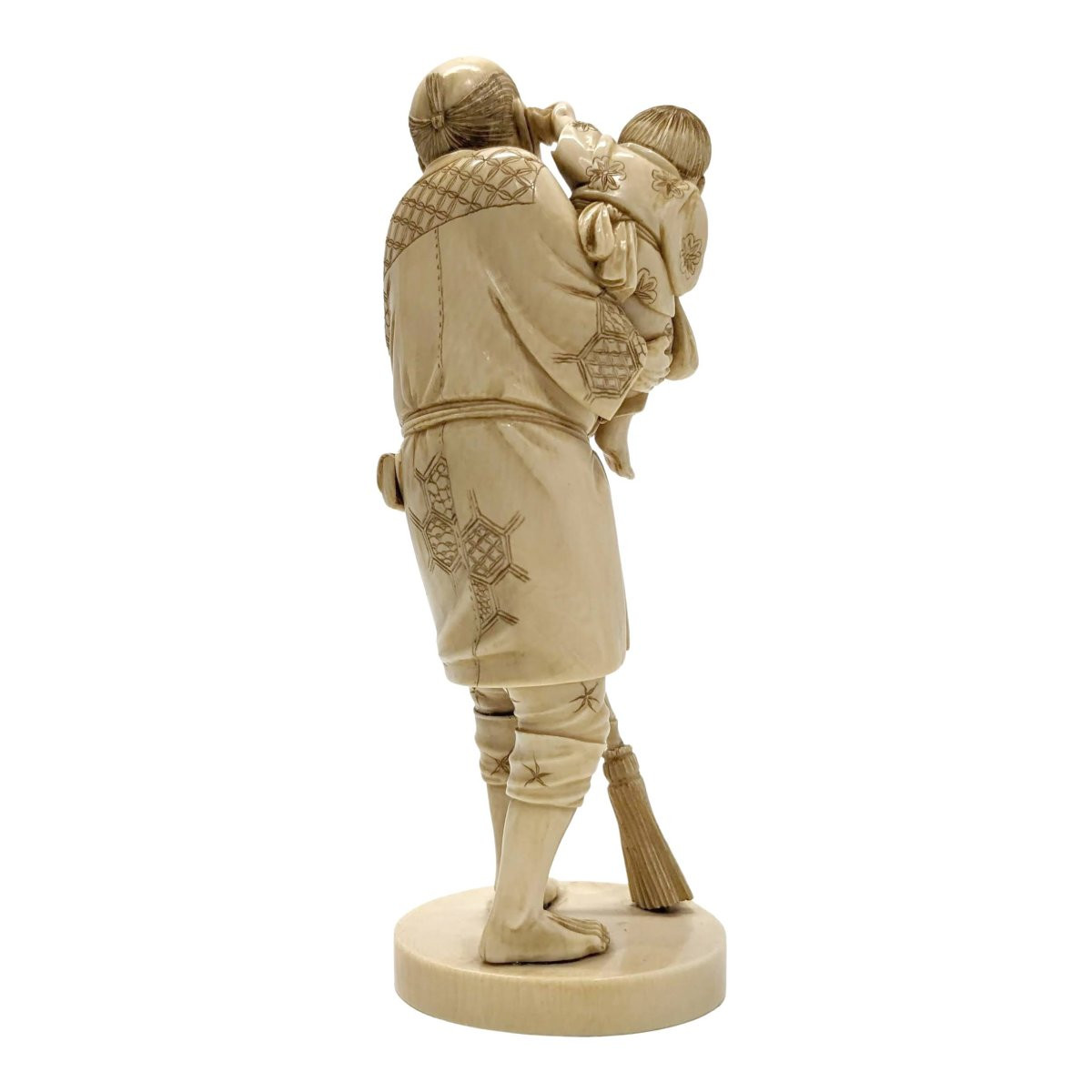 Okimomo d'époque XIXème le grand père et l'enfant-photo-4