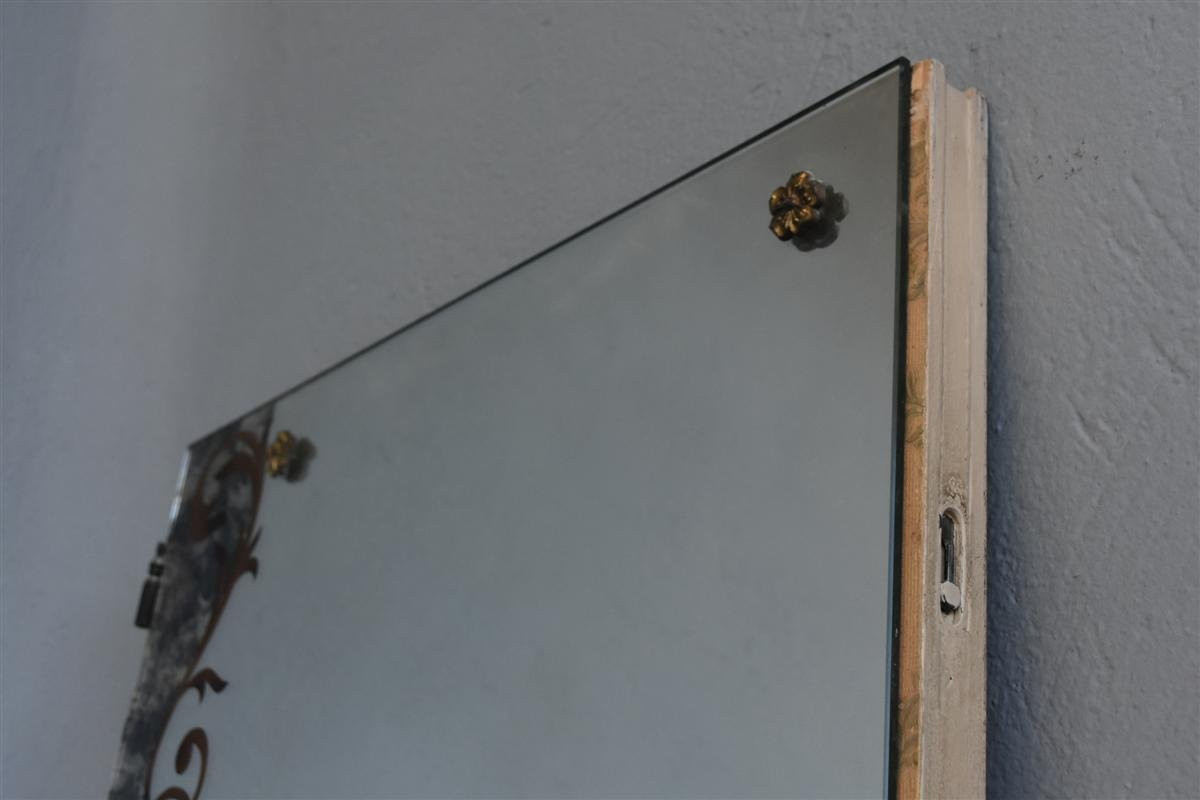 Portes d'armoire en verre églomisé avec fronton style 1940 (paire)-photo-4