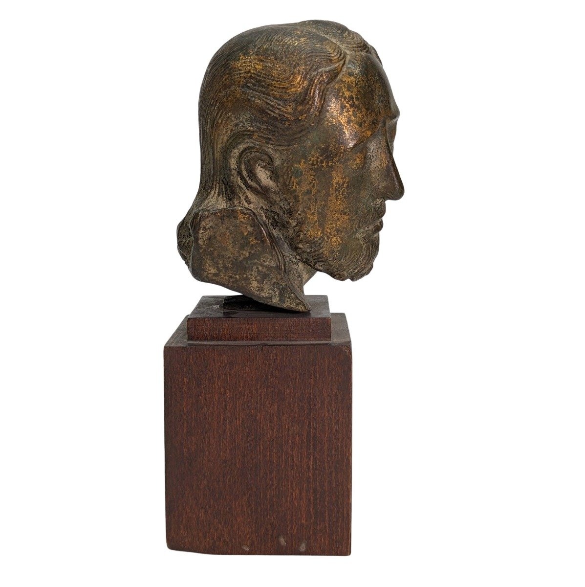 Tête de christ en bronze-photo-3