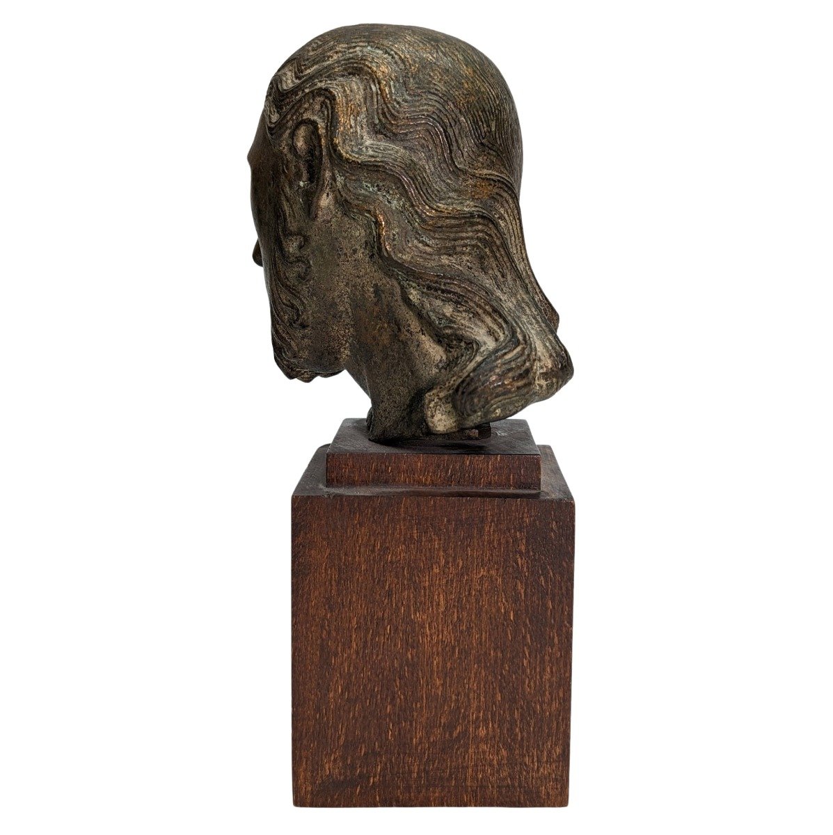 Tête de christ en bronze-photo-3