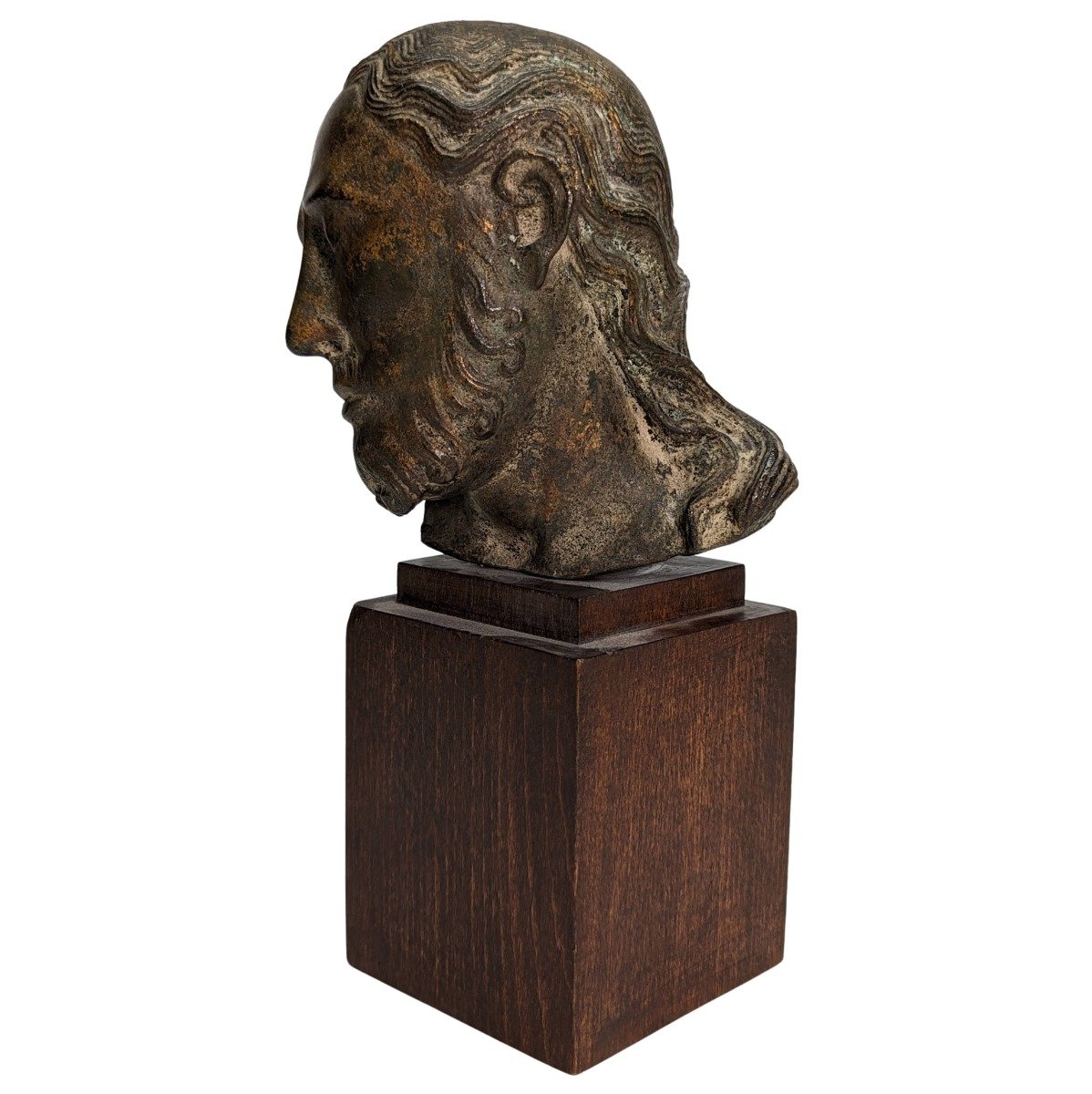 Tête de christ en bronze-photo-4