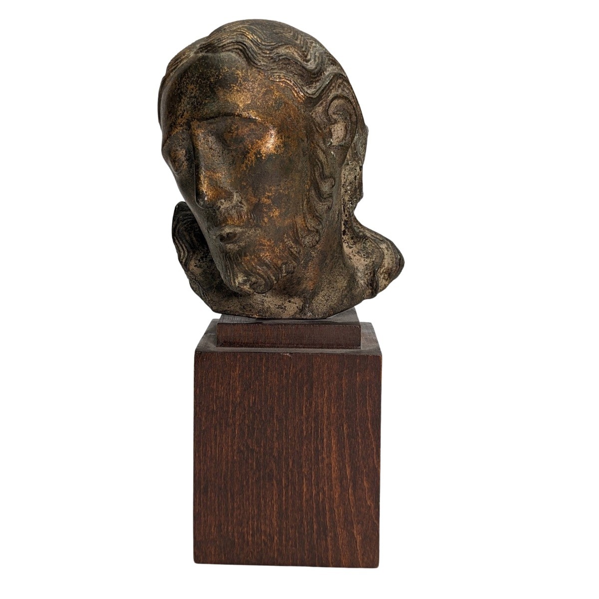 Tête de christ en bronze