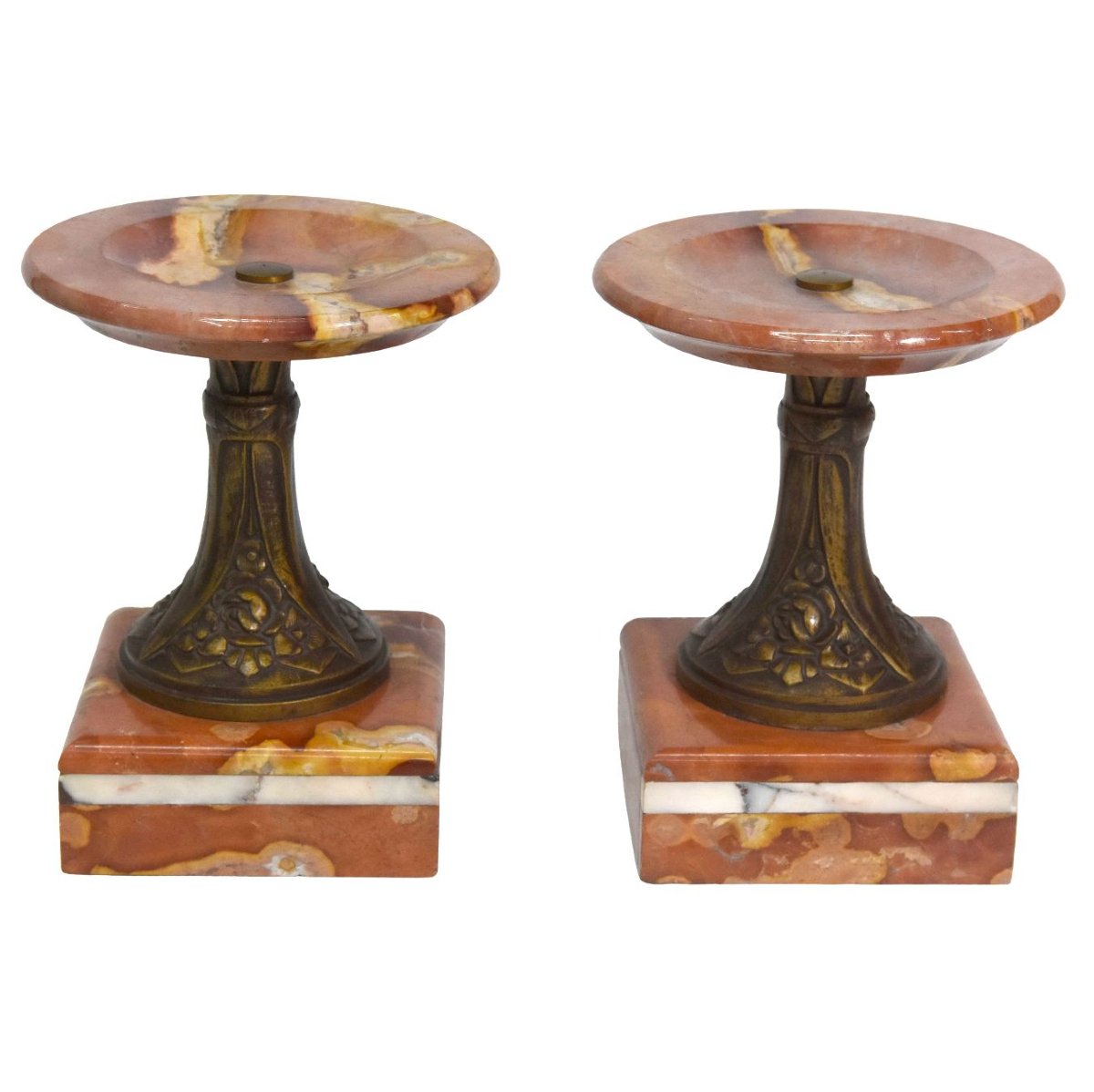 Bronze Cassolette With Foliage, 19th Century (pair)-photo-1
