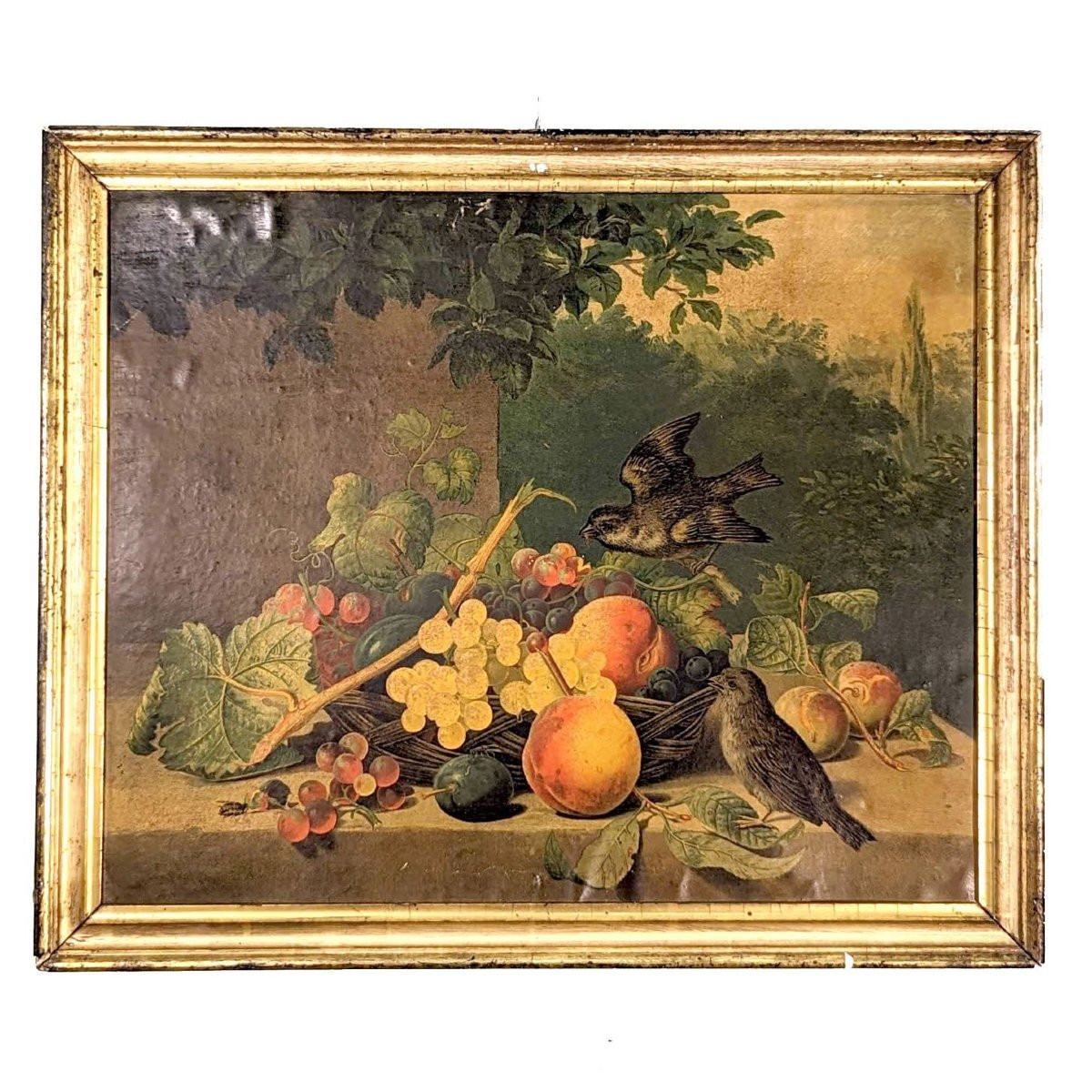 Chromography Still Life With Fruit And Vegetables, Peach And Grapes-photo-1