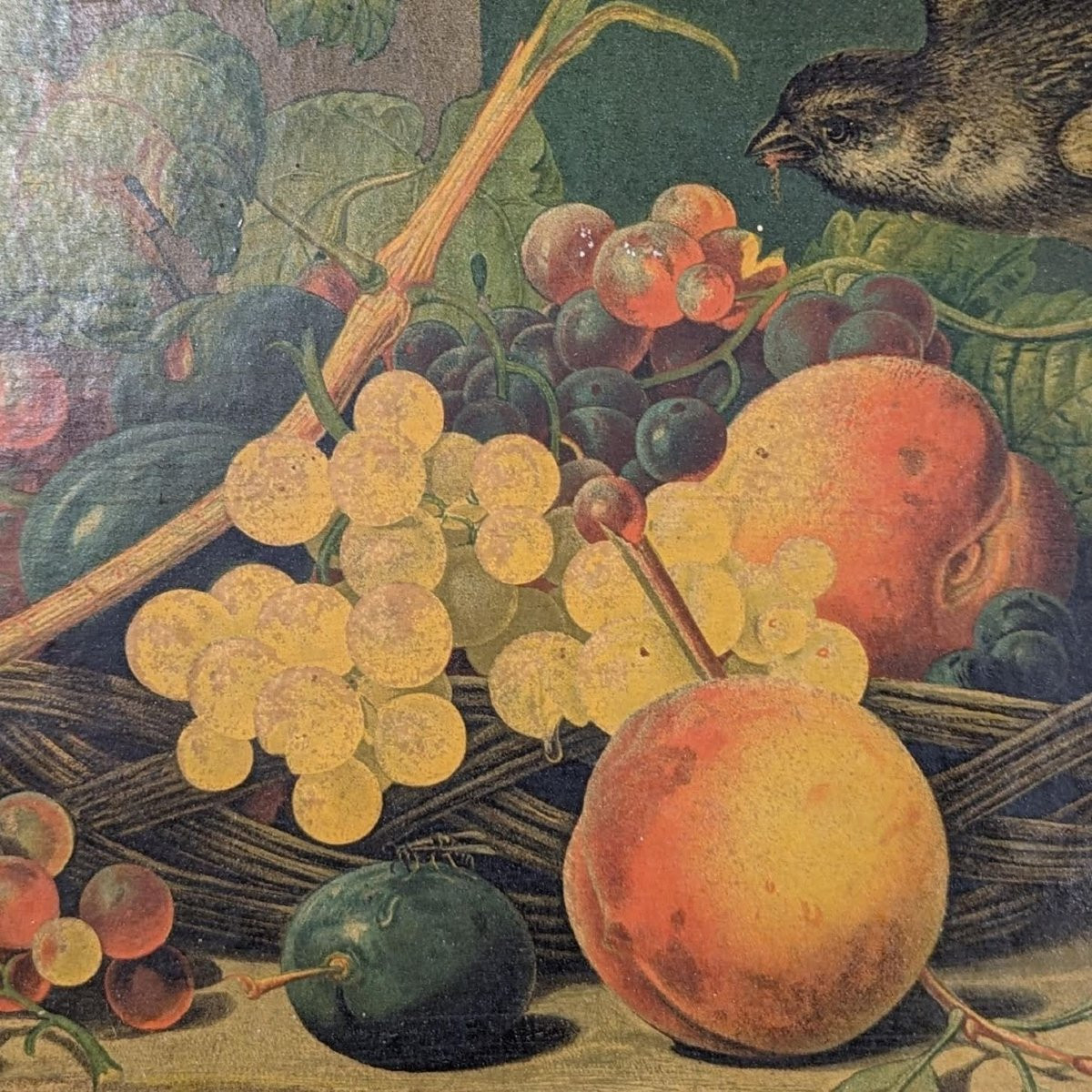 Chromography Still Life With Fruit And Vegetables, Peach And Grapes-photo-3