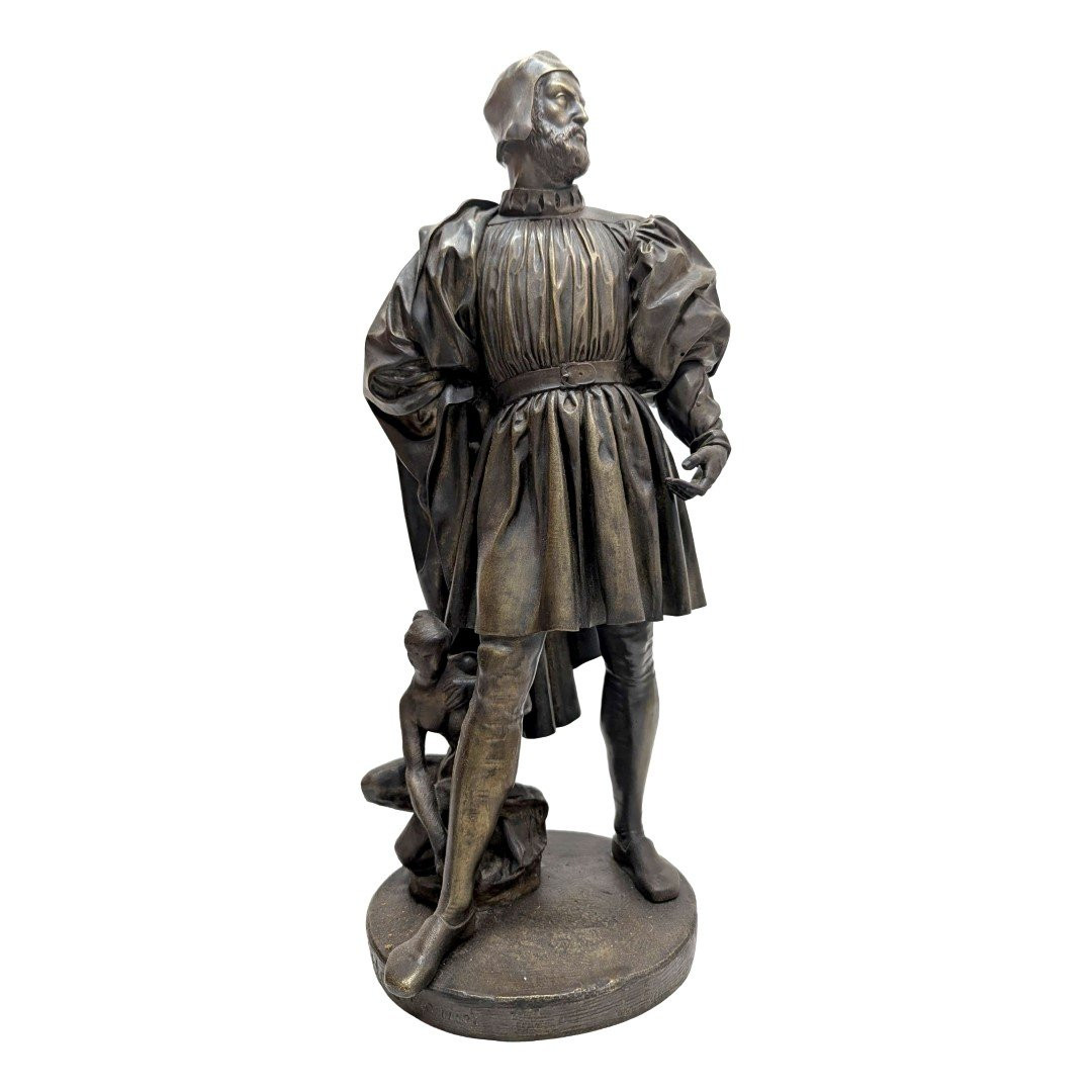 Late 19th Century Bronze By Jean Jacques Feuchere Depicting Benvenuto Cellini-photo-1
