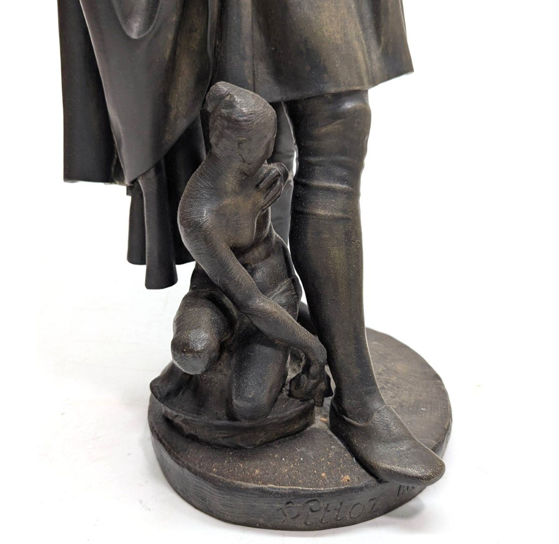 Late 19th Century Bronze By Jean Jacques Feuchere Depicting Benvenuto Cellini-photo-3