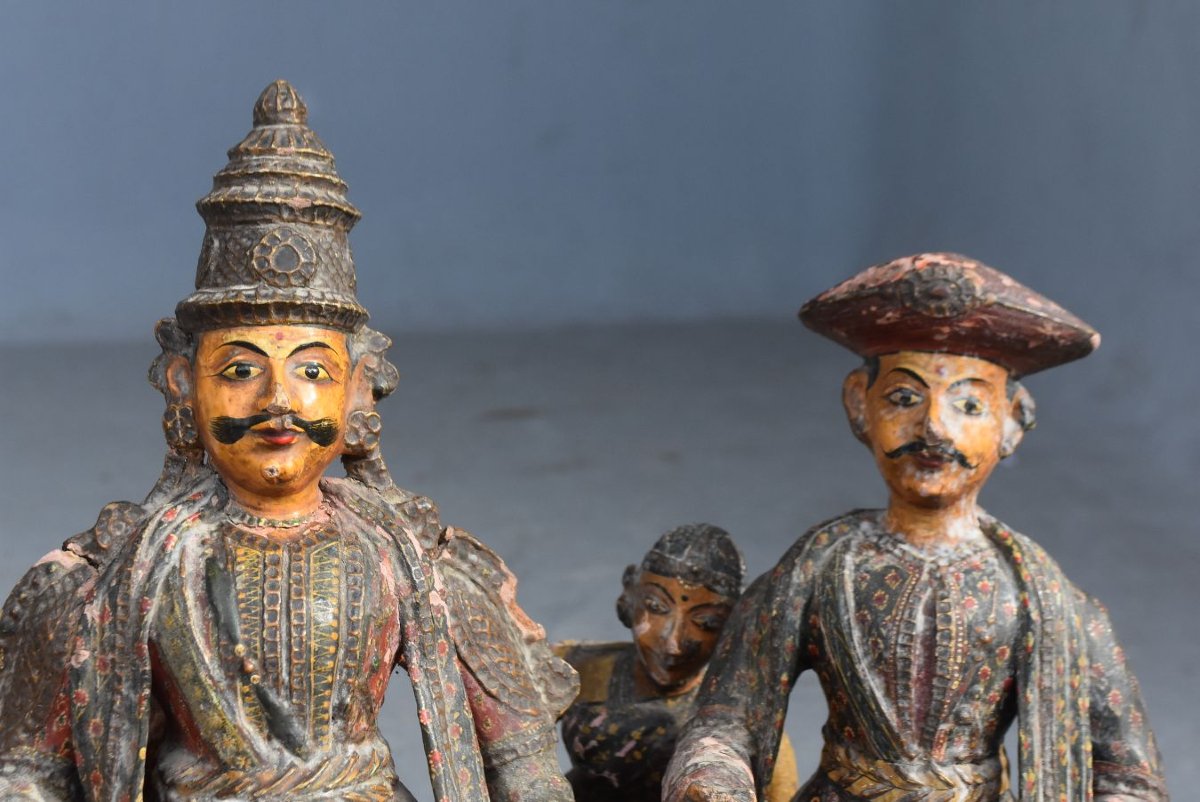 Indian Polychrome Figures 19th Century-photo-2