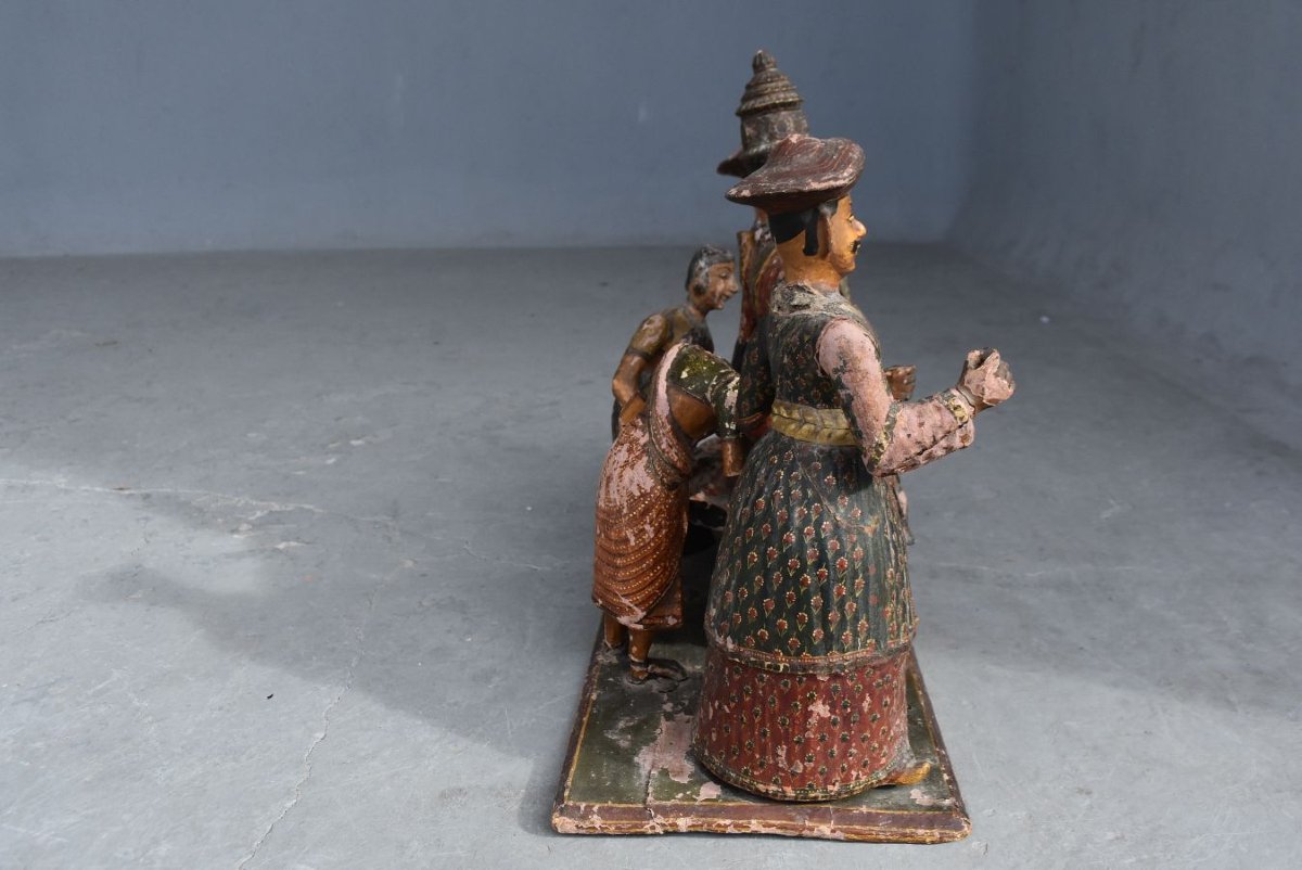 Indian Polychrome Figures 19th Century-photo-4