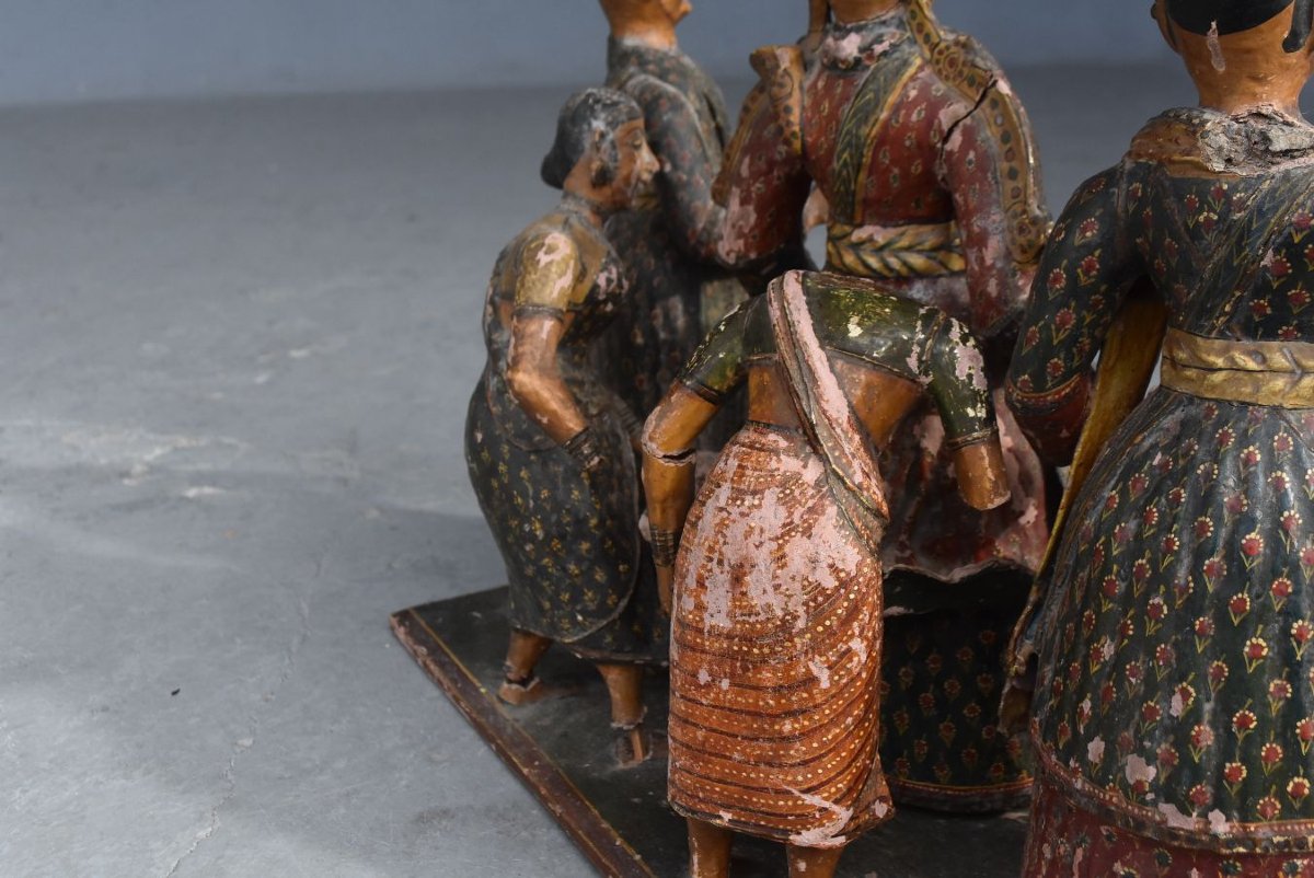 Indian Polychrome Figures 19th Century-photo-5