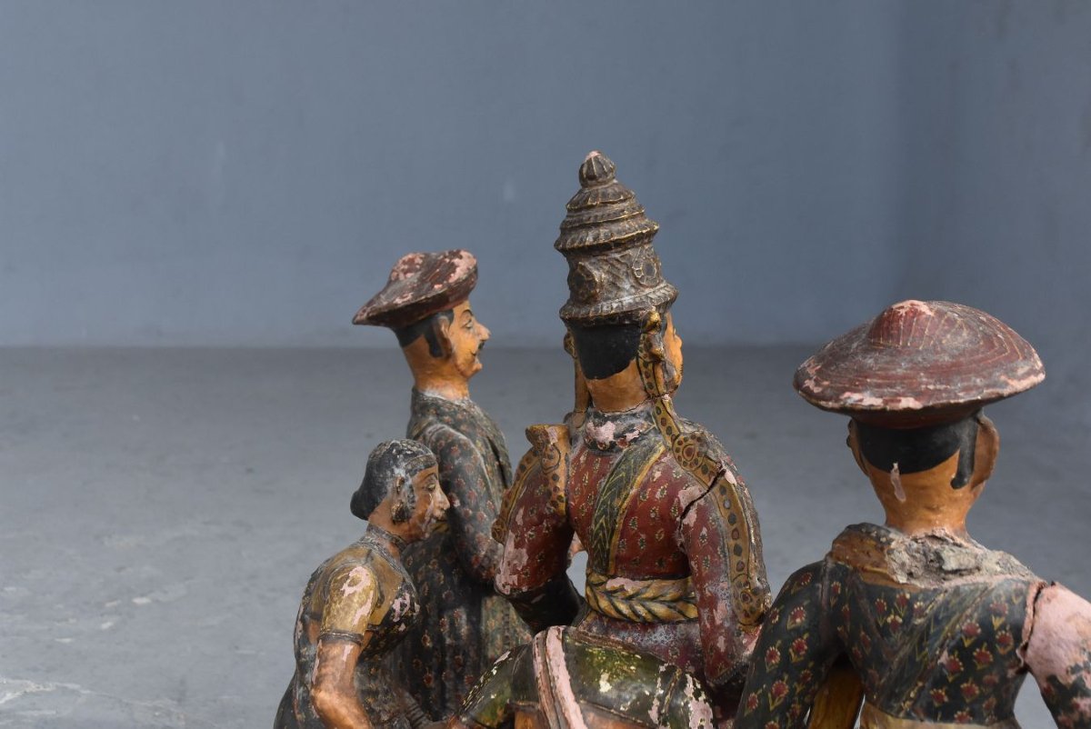 Indian Polychrome Figures 19th Century-photo-6