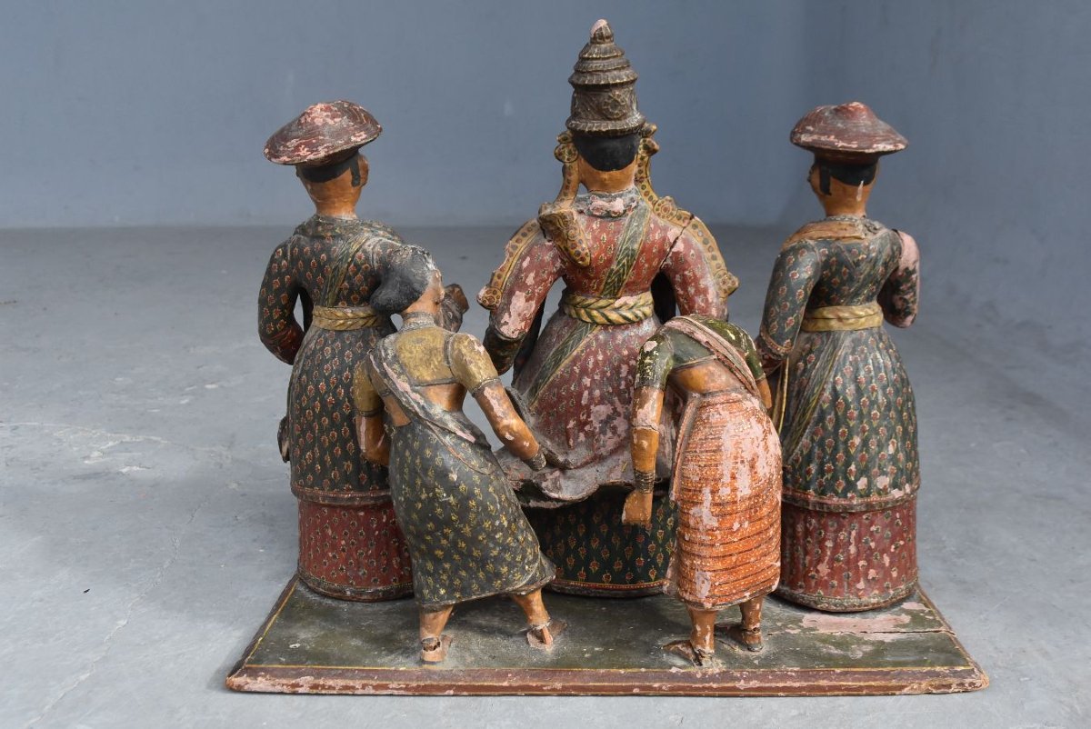Indian Polychrome Figures 19th Century-photo-7