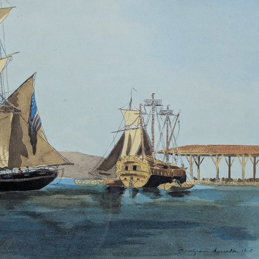 Jean Jérome Beaugean aquarelle Brick marchand des états unis d'Amérique-photo-2