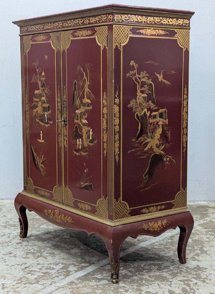 Lacquered Wood Chinoisant Sideboard Circa 1950-photo-4