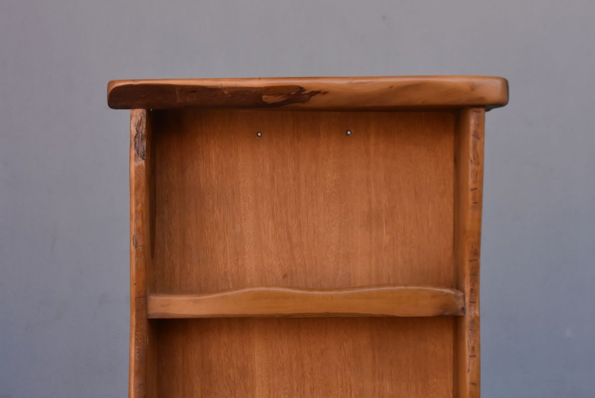 Bibus Brutalist Free-form Bookcase In Olive Wood-photo-3