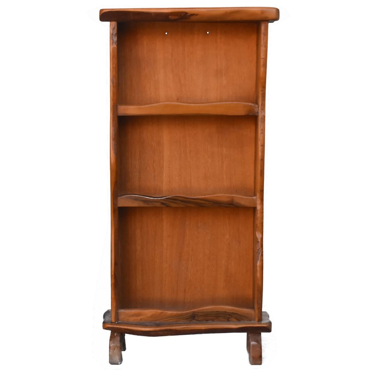 Bibus Brutalist Free-form Bookcase In Olive Wood