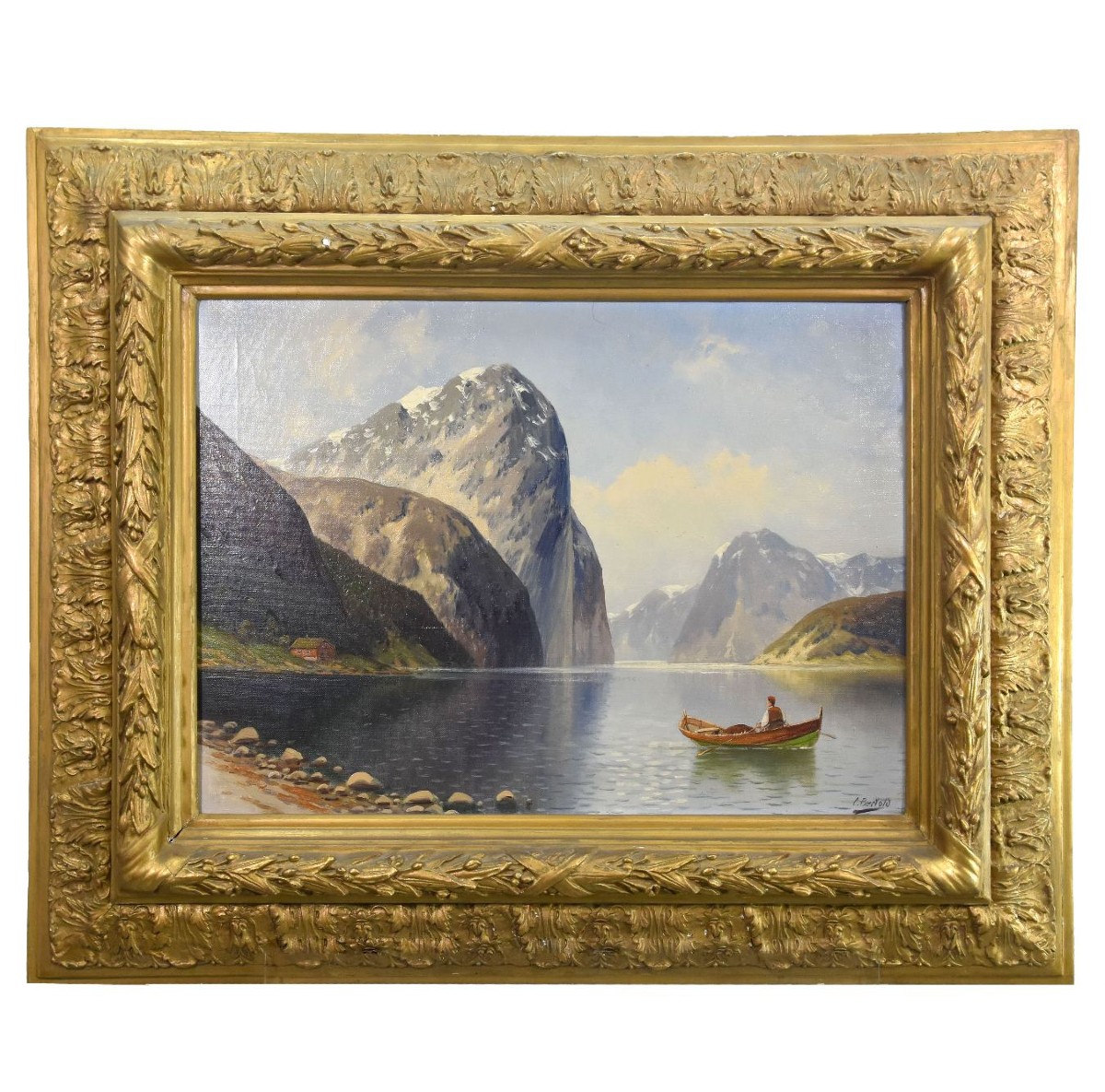 Peinture à l'huile Paysage Norvégien par Bertold