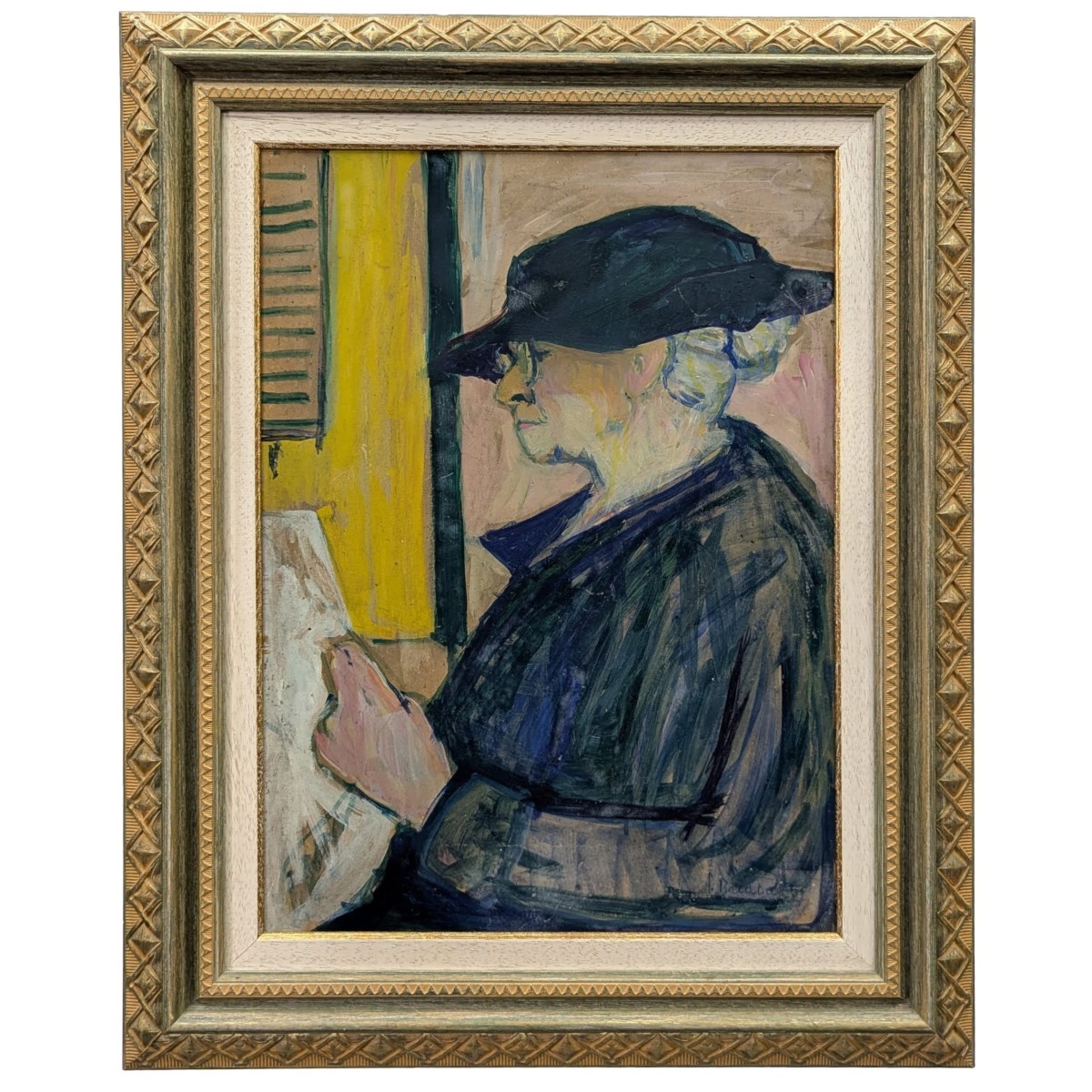 Georges Briata Oil On Isorelle Portrait Of His Mother