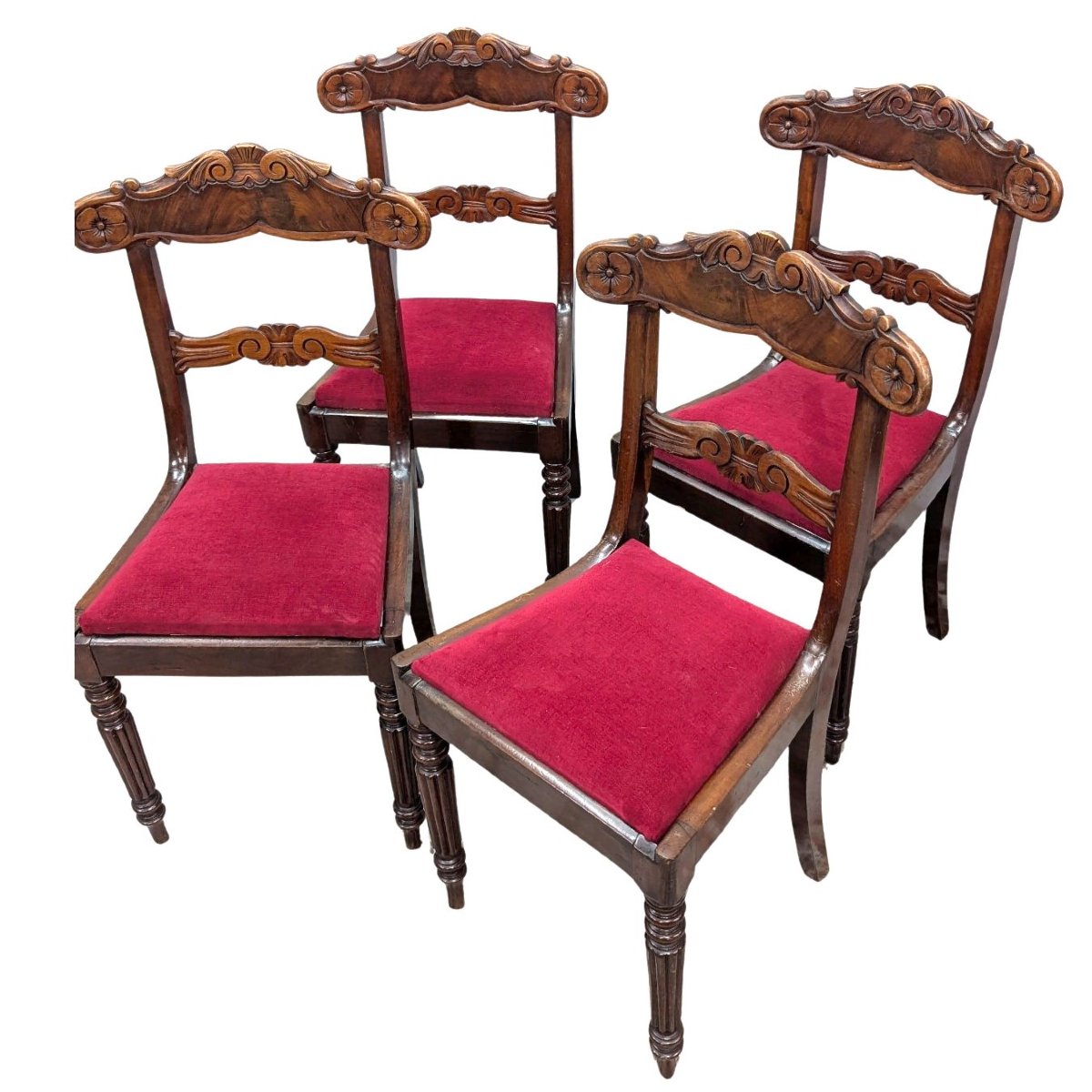 Chaise en acajou sculpté, Angleterre, époque Régence tardive / début victorien, circa 1835-photo-2
