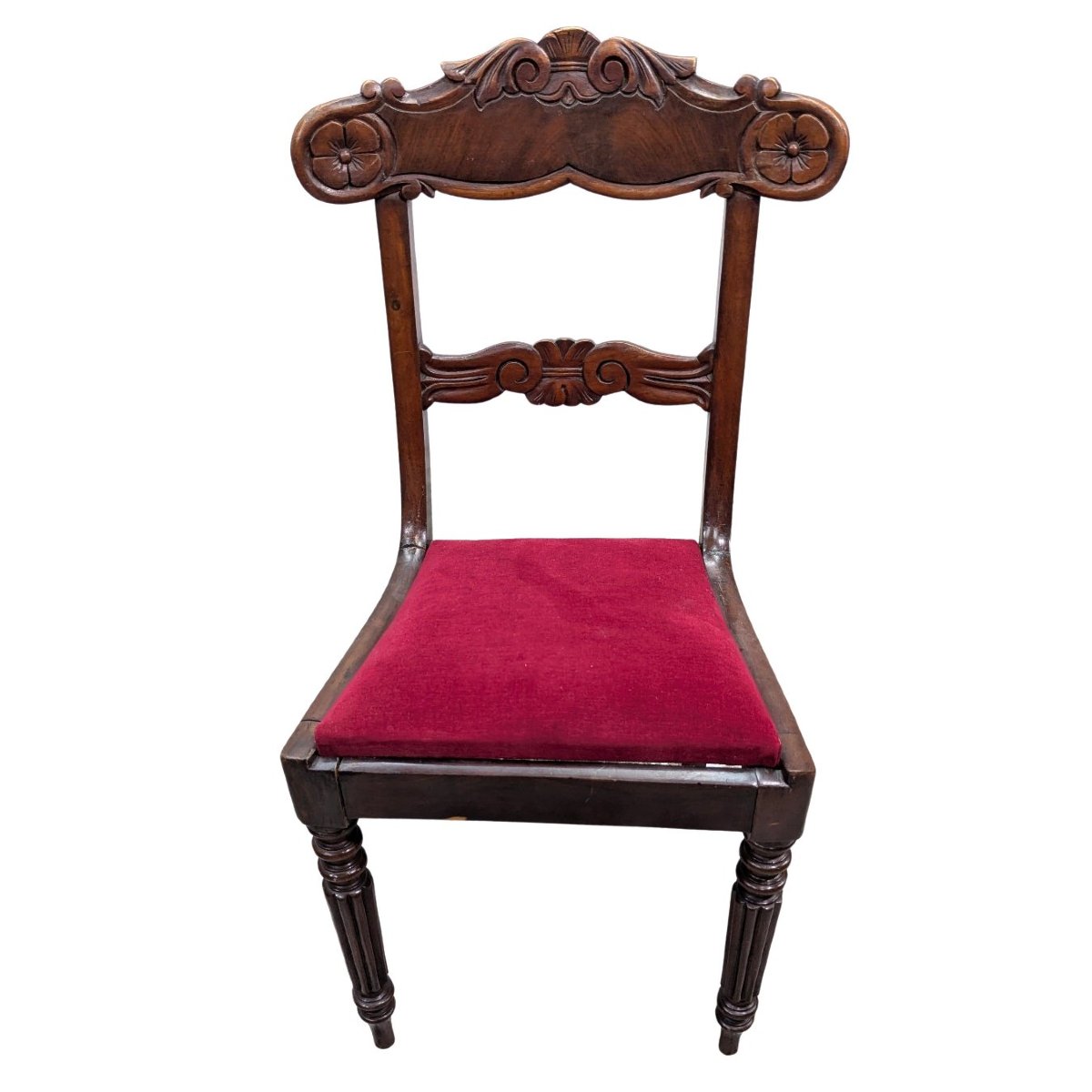 Chaise en acajou sculpté, Angleterre, époque Régence tardive / début victorien, circa 1835-photo-3