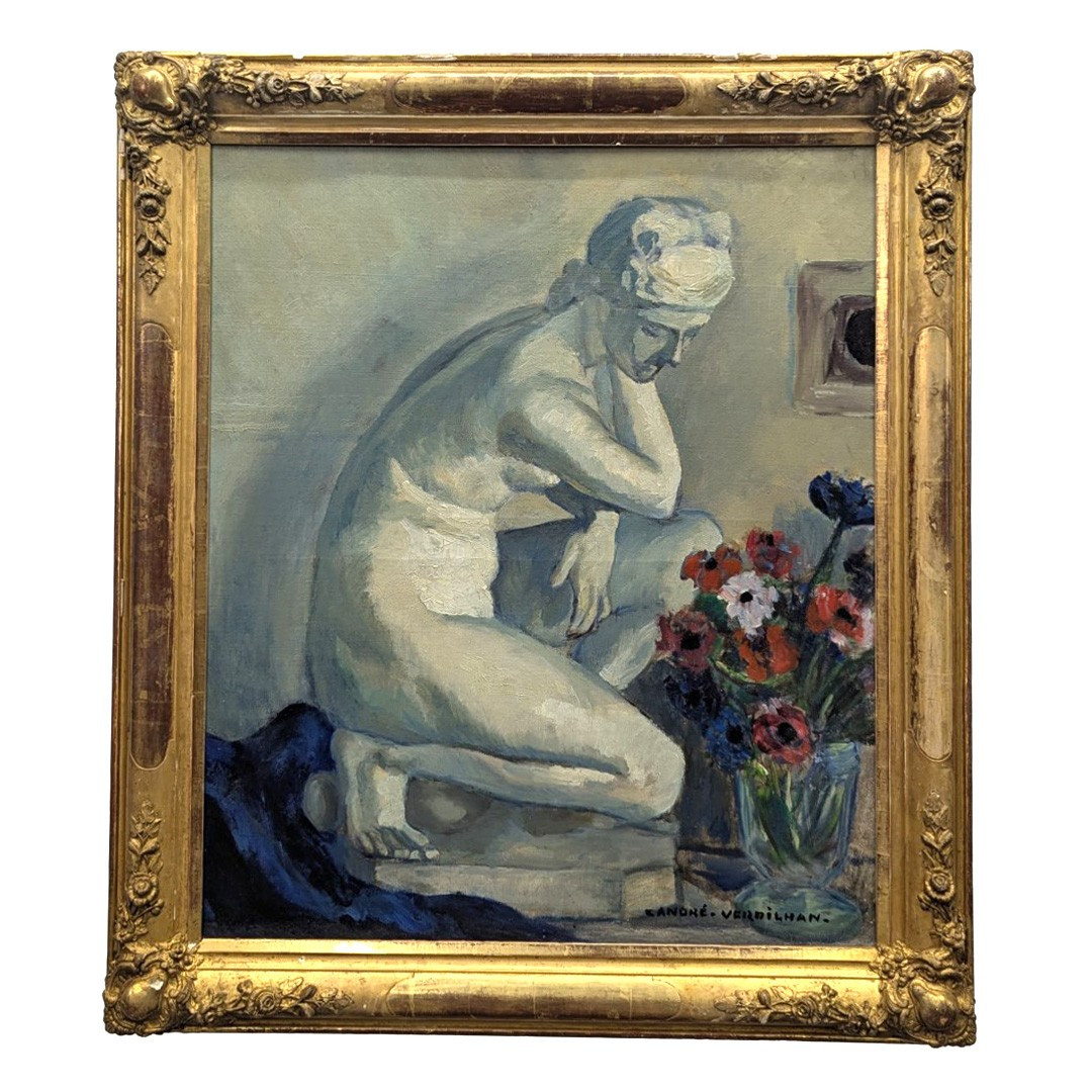 Nature morte à la Venus huile sur toile par André Verdilhan