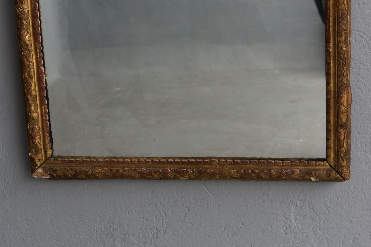 Miroir style Louis XIV bois sculpté doré époque XVIIIème-photo-3