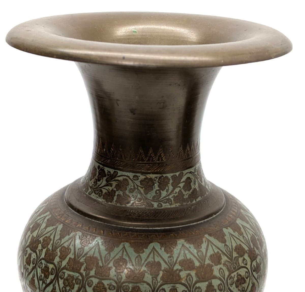 Paire de vases en bronze niellé travail oriental-photo-6