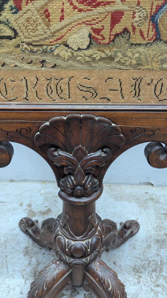 Écran de cheminée en palissandre et tapisserie XIXème-photo-5